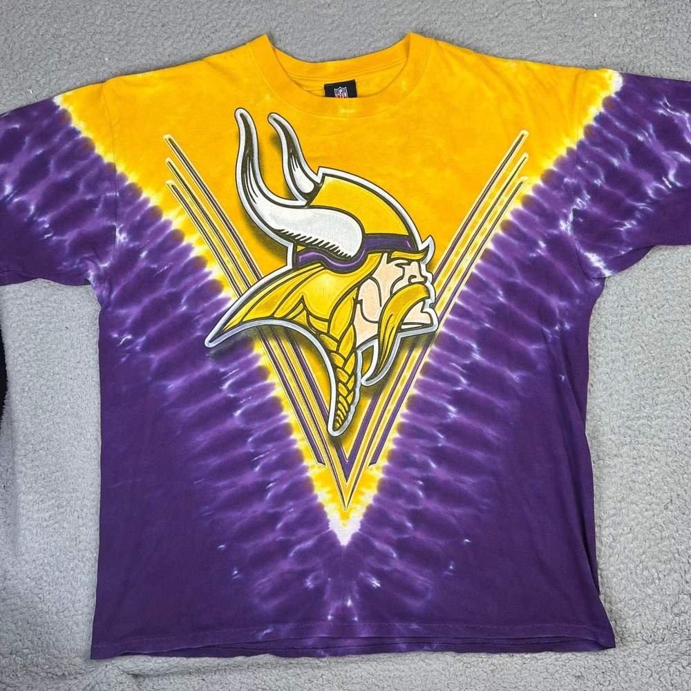 Minnesota Vikings T-Shirt Mens XL Purple Gold Tie Dye Graphic NFL Team Apparel